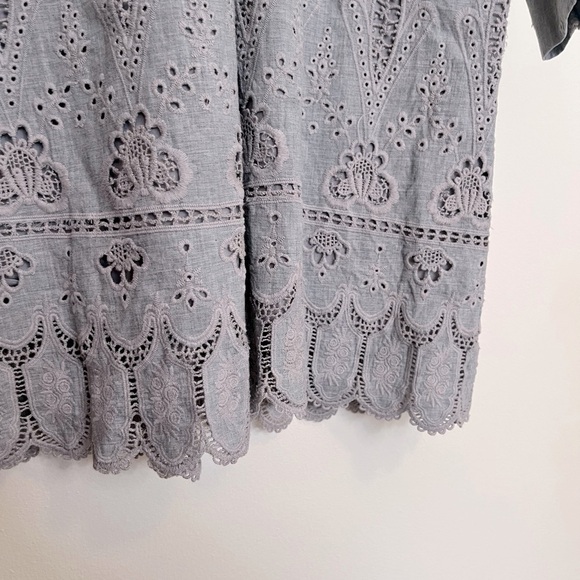 Sea New York Gray Eyelet Ruffled Mini Dress - Picture 7 of 9